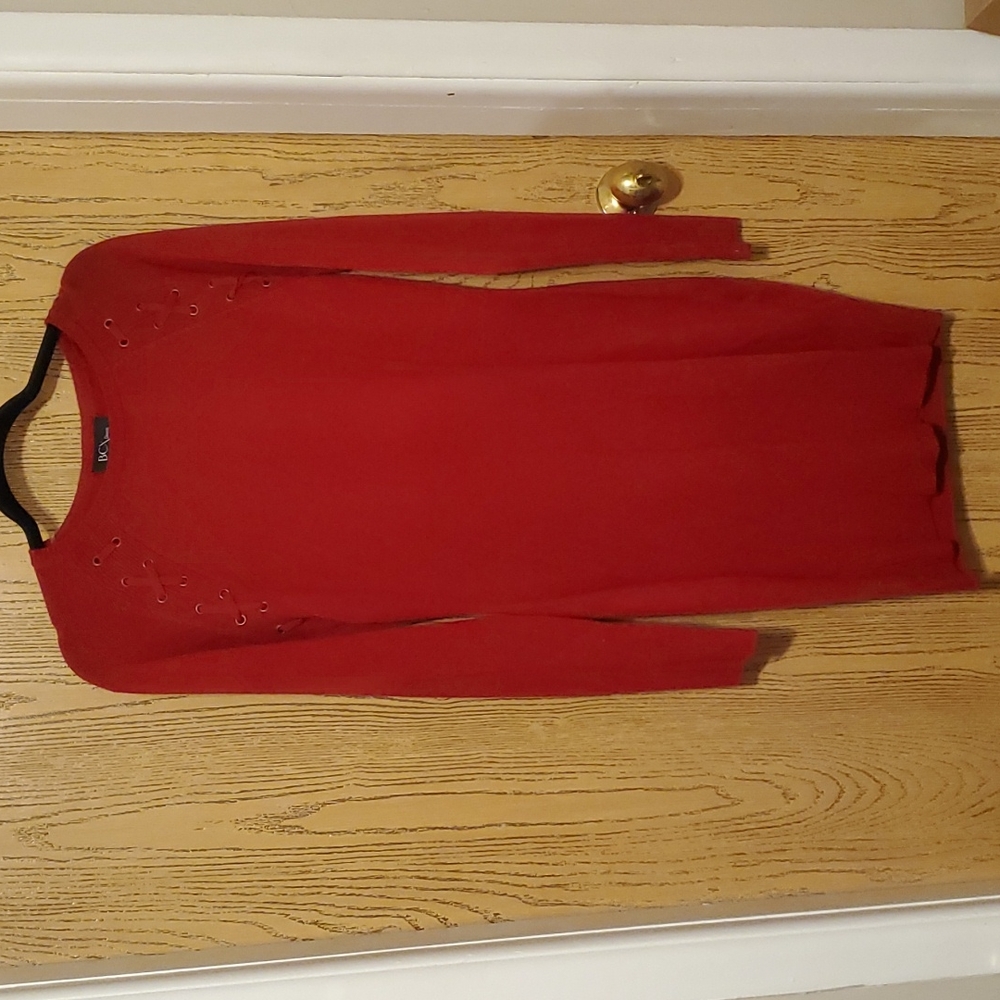 BCX Red Long Sleeve Dress